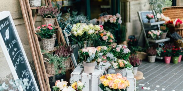 assorted flower bouquet near flower shop